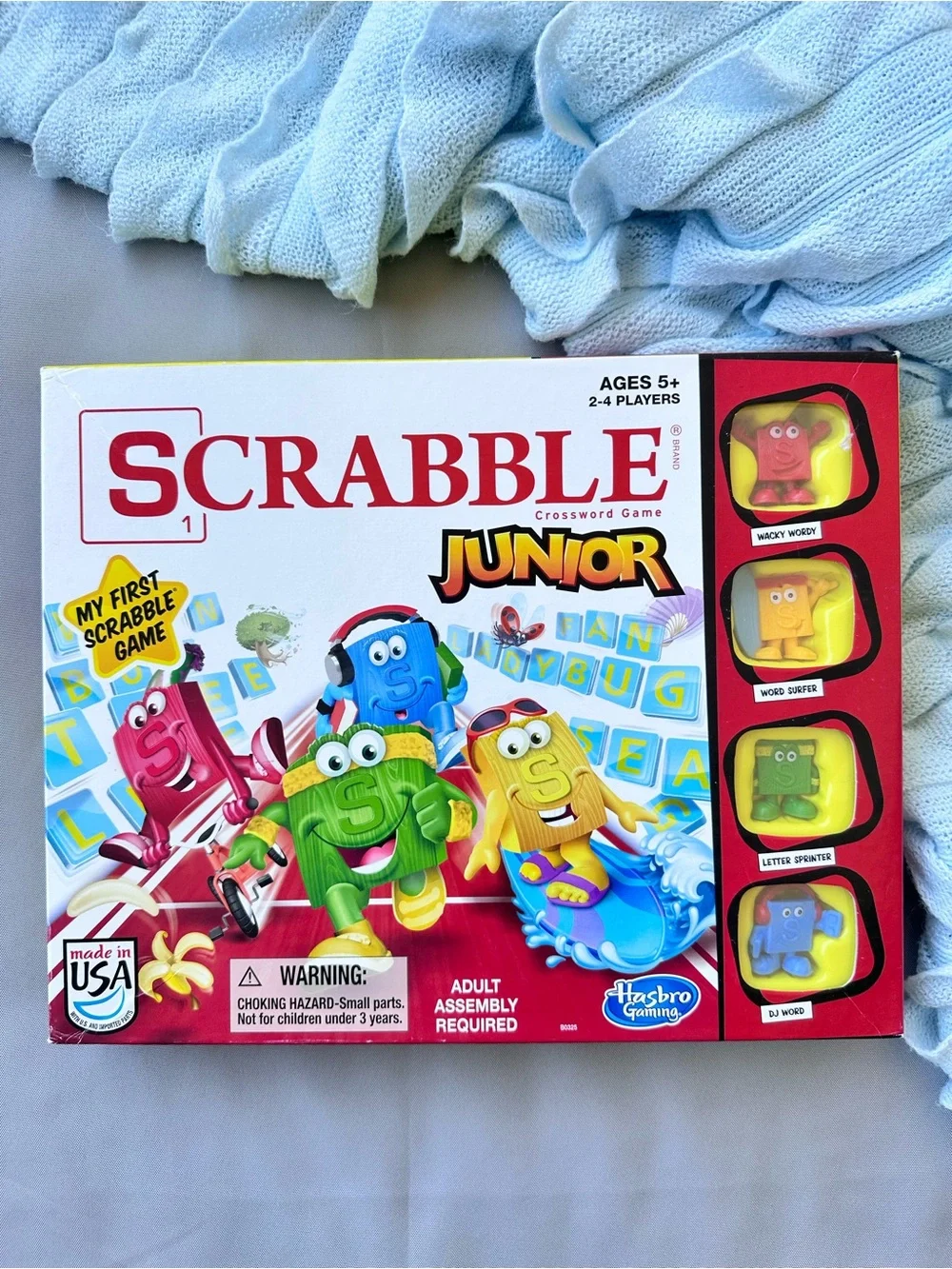 Hasbro Scrabble Junior Board Game with Blue, Red, Green & Yellow Characters